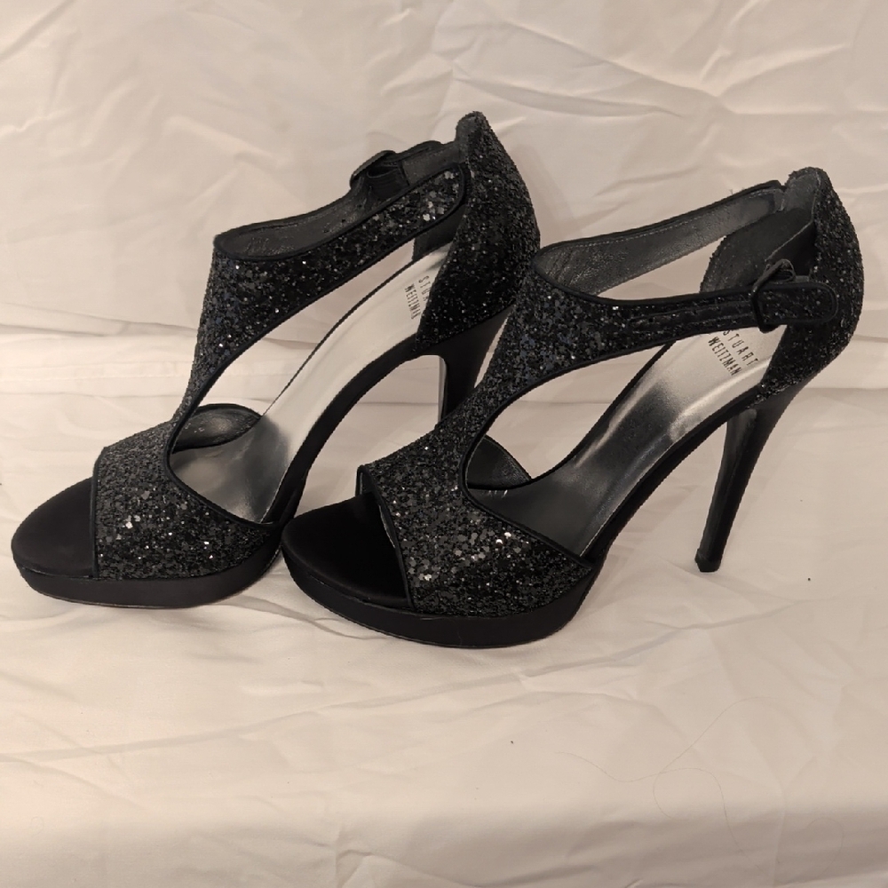 Stuart Weitzman Sparkling Black Heels